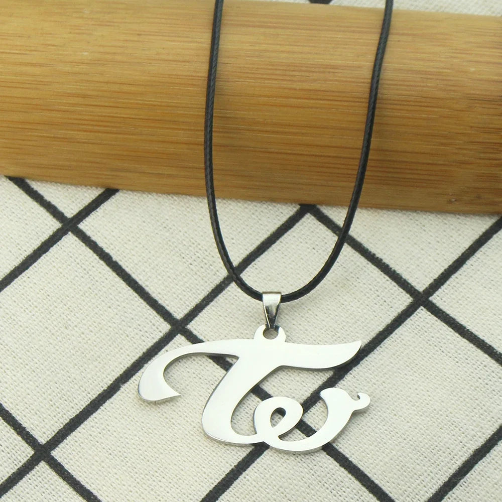 Kpop Group Twice W Logo Necklace Titanium Steel Pendant Necklace For Women Jewelry Collares