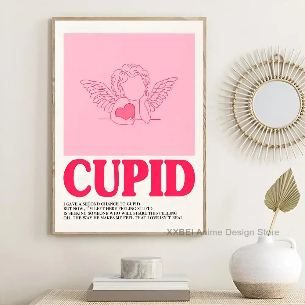 Kpop Group Popular Music Album TWICE TXT Cartoon Cute Poster Girl's Room Bedside Wall Sticker Decoration Cafe Hanging Painting