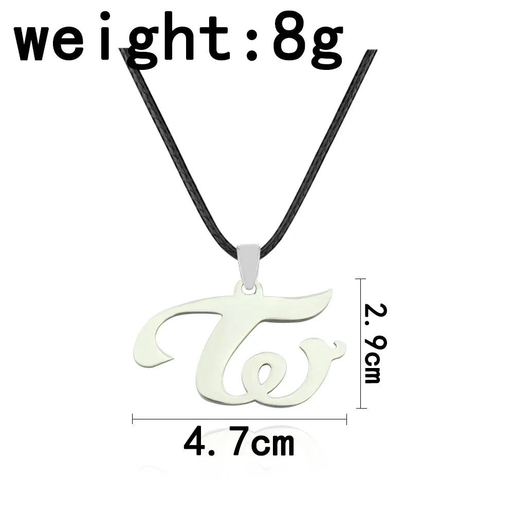 Kpop Group Twice W Logo Necklace Titanium Steel Pendant Necklace For Women Jewelry Collares
