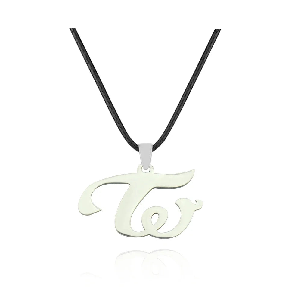 Kpop Group Twice W Logo Necklace Titanium Steel Pendant Necklace For Women Jewelry Collares
